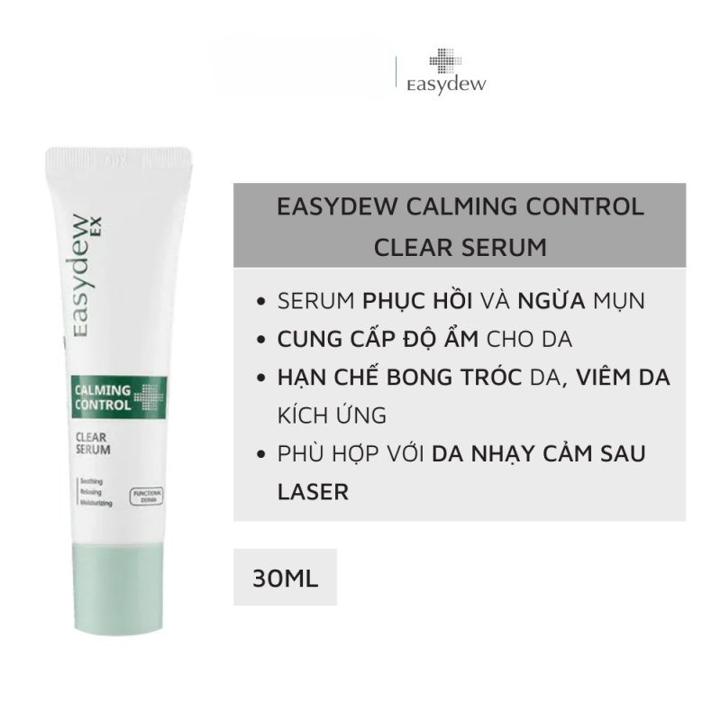 Tinh chất trị mụn viêm, mụn ẩn, da mẫn đỏ và kích ứng da _ Easydew Calming Control Clear Serum 30ml 